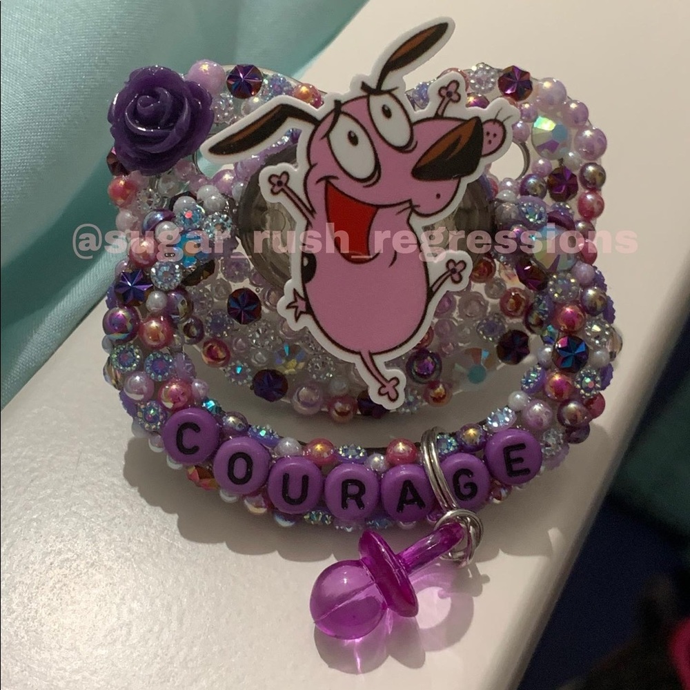 ADULT deco pacifier Courage the cowardly dog